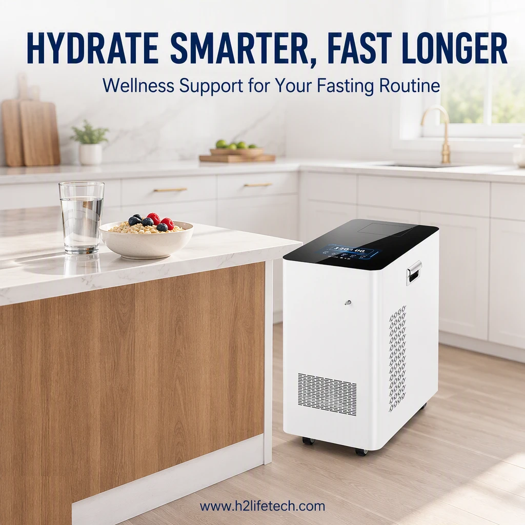 H2 Life Tech hydrogen oxygen machine in a modern kitchen